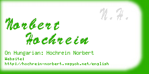 norbert hochrein business card